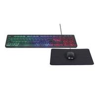 Gembird KBS-UML-01 - Clavier, souris et tapis de souris - rétro-éclairé - USB - US - Pour la vente au détail - boîte de couleur