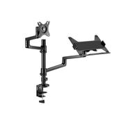 Gembird MA-DA-04 Support Bureau Double Écran 17"-32" VESA 75/100mm, Charge max 8kg par écran, Pivot 180°, Inclinaison -30°/+90°, Rotation 360°, Collier/Passe-fil