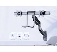 Gembird MA-WA2-02 Bras de montage mural réglable pour 2 écrans, 17``-32``, jusqu'à 8 kg