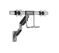 Gembird MA-WA2-02 Support Mural Écran 17-32" (8kg) Double Bras VESA 75x75/100x100 mm, Inclinaison/Rotation Ajustables, Montage Bureau Pince