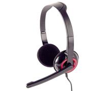 Gembird MHS-002 casque Avec fil Arceau Appels/Musique Noir, Rouge