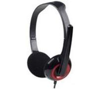 Gembird Micro-casque MHS-002 filaire sur-oreille arceau Appels et Musique Noir/Rouge