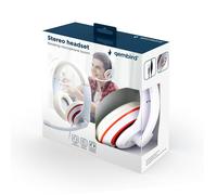 Gembird MHS-03-WTRD écouteur/casque Avec fil Arceau Appels/Musique Rouge, Blanc