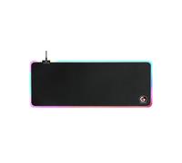 Gembird MP-GAMELED-L Tapis de Souris Gaming L 800x300mm RGB Multicolore 10 Modes LED Surface Tissu Base Caoutchouc Antidérapant Alimentation USB Câble 1.5m