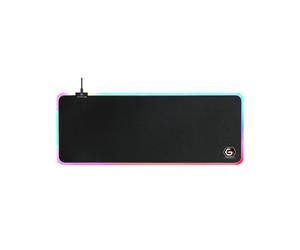 Gembird MP-GAMELED-L Tapis de Souris Gaming L 800x300mm RGB Multicolore 10 Modes LED Surface Tissu Base Caoutchouc Antidérapant Alimentation USB Câble 1.5m