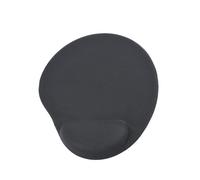 Gembird MP-GEL-BLACK Tapis de Souris Gel Noir 260x220x3mm avec Repose-Poignet, Base Antidérapante en Caoutchouc, Surface Monochromatique