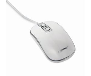 Gembird MUS-4B-06-WS Souris optique filaire, USB, 1200 DPI, blanc/argent