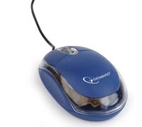 Gembird MUS-U-01-BT, Ambidextre, Optique, USB Type-A, 1000 DPI, Bleu, Transparent