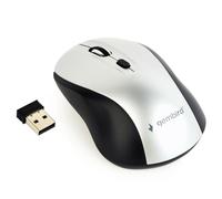 Gembird MUSW-4B-02-BS - Mouse (Ambidextrous, Optical, RF Wireless + USB, 1600 DPI, Black, Silver)