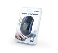 MUSW-4B-03-B - Souris - optique - 4 boutons - sans fil - 2.4 GHz - récepteur sans fil USB - noir, bleu - blister