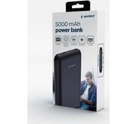 Gembird PB05-01, Noir, téléphone portable/smartphone, tablette, universel, état, lithium-ion (Li-Ion), 5000 mAh, courant continu, USB