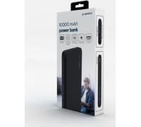 Gembird PB10-01, noir, téléphone portable/smartphone, tablette, universel, rectangle, état, lithium polymère (LiPo), 10000 mAh