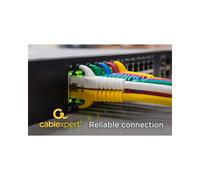 Gembird PP6A-LSZHCU-Y-0.25M Câble Réseau Cat6a S/FTP 0.25m Jaune, Connecteurs RJ-45 Mâle/Femelle, Blindage Aluminium, LSZH, Fréquence 250MHz