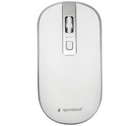 Gembird Souris radio optique blanc, argent 4 Boutons 800 dpi, 1200 dpi, 1600 dpi Touches à frappe silencieuse