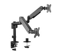 Gembird Adjustable Desk Mount for Dual Monitors 17''-32'', Full Motion Spring Arms, Sturdy Cable Management, Easy Installation, VESA Compatible - Optimize Your Workspace with Ergonomic Design