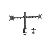 Gembird Support écran double 17-32" 9 kg/écran Rotation 360° Inclinaison 45° Pivot 90° VESA Noir