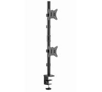 Gembird Support Écran Réglable pour Double Moniteur, 17-32" & 9 kg Chacun, Rotation 180° Paysage/Portrait, Inclinaison 45°, Pivot 90°, Compatible VESA, Gestion de Câbles Intégrée, Noir