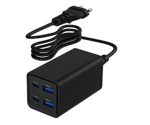 Gembird TA-UC-2A2C-PD65-01-BK chargeur d'appareils mobiles Ordinateur portable, Smartphone Noir Secteur Charge rapide Intérieure