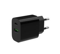 Gembird TA-UC-PDQC20-01-BK Chargeur USB Type-C 20W, 1x USB-A QC 3.0, 1x USB-C Power Delivery (PD), Protections Surtension/Surintensité/Surchauffe/Court-Circuit