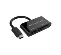 Gembird UHB-CR3-02 Lecteur Cartes Mémoire USB 3.2 Gen 1 Type-C, SD/SDHC/SDXC/MicroSD, USB 2.0, Noir, 55x25x12mm, Plug & Play