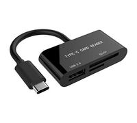 Gembird UHB-CR3-02 lecteur de carte mémoire Noir USB 3.0 (3.1 Gen 1) Type-C - Lecteurs de carte mémoire (MicroSD (TransFlash),SD,SDHC,SDXC, Noir, USB 3.0 (3.1 Gen 1) Type-C, 55 mm, 25 mm, 12 mm)