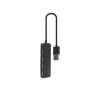 Gembird UHB-U2P4-06 : Hub USB 2.0 4 ports Type-A, débit 480 Mbps, câble 0.3m, compatible Windows 10/11/8, dimensions 101x30x10mm, noir.
