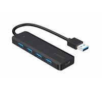 Gembird Concentrateur (hub) USB UHB-U3P4P-02 – 4 x USB 3.1 Gen 1 Type-A 5000 Mbit/s Noir de bureau