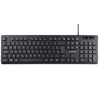 Gembird USB Clavier allemand, QWERTZ noir touches multimédia, Touches à frappe silencieuse