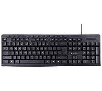 Gembird USB Clavier Allemand, QWERTZ Noir Touches multimédia, Touches à Frappe silencieuse