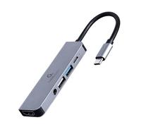 Gembird USB Type-C, 5 Ports, Adaptateur multiports 5 en 1 (Hub + HDMI + PD + Audio stéréo)