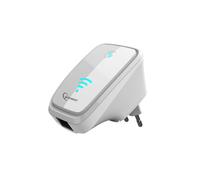 Gembird WNP-RP-002-W : Répéteur/Pont WiFi 300Mbit/s, 2.4GHz, antenne 3dBi, 1 port Ethernet RJ45, sécurité WEP/WPA/WPA2, Blanc, 90x40x60mm