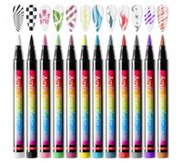 GEMBITYFUL Kit de marqueurs pour décoration d'ongles : le kit de marqueurs pour nail art offre 12 couleurs intenses, une couverture super forte et une pointe de stylo lisse comme quelque chose