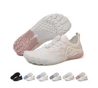GemChve Chaussures Randonnée Femme Semelle Cinq Doigts Antidérapante Drainage Rapide Chaussures Running Homme Chaussures Barefoot Légères Largeur Confort Multi-Activités WhitePink 42 EU