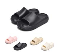 GemChve Claquettes Hommes Chaussons Femme Antidérapant Sandales Pantoufles Confortable Unisex Epaisse Foam Slides pour Maison, Jardin, Salle de Bain, Piscine, Plage Black 37/38EU