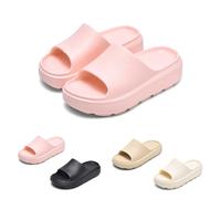 GemChve Claquettes Hommes Chaussons Femme Antidérapant Sandales Pantoufles Confortable Unisex Epaisse Foam Slides pour Maison, Jardin, Salle de Bain, Piscine, Plage Pink 37/38EU