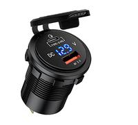 GemCoo PD Chargeur Rapide USB C Voiture Type C et QC3.0 Chargeur 12V / 24V QC 3.0 64 W Prise Chargeur USB Coquille en Aluminium en Métal pour Voiture Aarine Moto Bateau Caravane (Arancio)