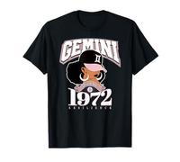 Gémeaux 1972 Astro Year Melanin Queen Afro Déesse T-Shirt