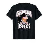 Gémeaux 1983 Astro Year Melanated Queen Afro Déesse T-Shirt