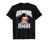 Gémeaux 1988 Astro Year Melanated Queen Afro T-Shirt