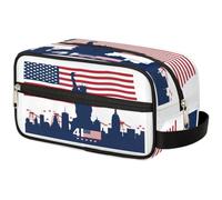 GeMeFv Independence Day of America Trousse de toilette à suspendre, trousse de maquillage portable de voyage grande capacité pour homme et femme, Jour de l'indépendance de l'Amérique, 10.5×4.4×5.3 in