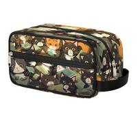 GeMeFv Trousse de toilette à suspendre avec chats amusants - Trousse de maquillage portable de voyage - Grande capacité - Pour homme et femme, Chats drôles, 10.5×4.4×5.3 in