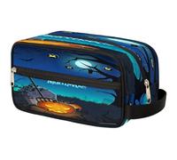 GeMeFv Trousse de toilette à suspendre avec citrouilles et lune - Pour Halloween, voyage, maquillage - Grande capacité - Pour homme et femme, Halloween Night Pumpkins Moon, 10.5×4.4×5.3 in