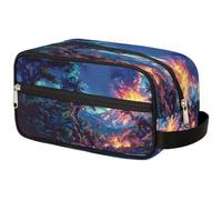 GeMeFv Trousse de toilette à suspendre avec motif dinosaure et volcan - Grande capacité - Pour homme et femme, Dinosaure Forest Volcan, 10.5×4.4×5.3 in