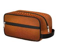 GeMeFv Trousse de toilette à suspendre avec texture de basket-ball, sac de maquillage portable, grande capacité, sac de rasage pour homme et femme, Texture de basket-ball orange, 10.5×4.4×5.3 in