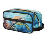 GeMeFv Trousse de toilette à suspendre en forme de tortue - Portable - Grande capacité - Pour homme et femme, Tortue d'animaux marins, 10.5×4.4×5.3 in