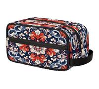 GeMeFv Trousse de toilette à suspendre, style ethnique, tribal et floral, sac de maquillage portable, grande capacité, pour homme et femme, ethnique indien tribal floral, 10.5×4.4×5.3 in