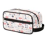 GeMeFv Trousse de toilette colorée à motif de serrure à clé - Trousse de maquillage portable à suspendre - Grande capacité - Pour homme et femme, Motif coloré de verrouillage à clé, 10.5×4.4×5.3 in