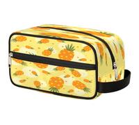 GeMeFv Trousse de toilette jaune ananas à suspendre, trousse de maquillage de voyage, trousse de rasage de grande capacité pour homme et femme, Jaune ananas, 10.5×4.4×5.3 in
