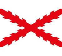 Gemelolandia Lot de 5 autocollants Croix de Bourgogne ou Croix de Saint André 10 x 6 cm | Autocollants pour décorer toutes sortes de surfaces | (Bandera Croix de Bourgogne blanche)