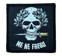 Gemelolandia | Patch Crâne Me ne Frego 6 cm - Hook and Loop Inspiré de l'Attitude Italienne - Design Unique pour Vêtements et Accessoires - Pour Amateurs d'Histoire et de Mode